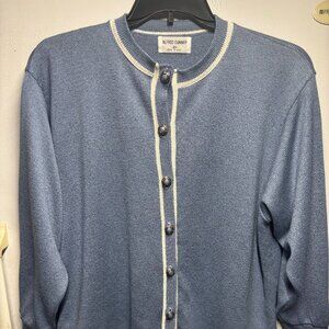 Vintage Alfred Dunner blue knit cardigan-2X